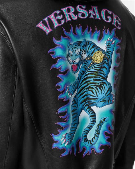 versace pleather jacket|Versace leather jacket price.